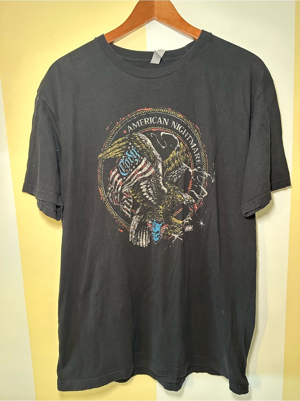 AEW Cody Rhodes American Nightmare Eagle T-Shirt Size L Black